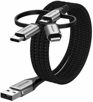 usb a to usb c male male - Vention CQJHF USB 2.0 A vyr. į 3-in-1 Micro-B, USB-C, Lightning laidas 1 m Pilkas (Gray) - 1 nuotrauka