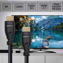 hdmi kabelis 5m - Qoltec 50353 HDMI v2.1 kabelis itin didelės spartos 8K ,  60Hz ,  26AWG ,  Auksinis ,  5 m - 8 nuotrauka