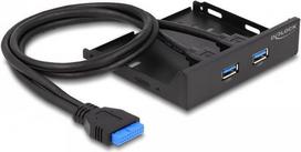 Delock 63994 Priekinis skydelis 3.5" 2 x USB Typ-A Juodas (Black)