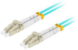 Lanberg OM3 LC/UPC - LC/UPC Duplex Patchcord 10m Aqua (Aqua)