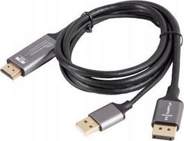 kabelis hdmi hdmi 1.8 - Lanberg CA-HDDP-20CU-0018-BK HDMI (M) į DisplayPort (M) kabelis 4K, 1.8 m, Juodas (Black) - 1 nuotrauka