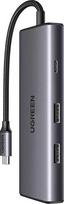 hdmi - Ugreen CM195 6in1 USB-C adapteris HDMI, 2x USB-A 3.0, USB-C PD, SD/TF - Pilkas (Gray) - 1 nuotrauka