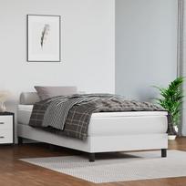 vidaXL Lovos rėmas su spyruoklėmis, 100x200 cm, baltas (White), dirbtinė oda