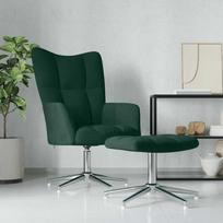 Fotelis VLX Relaxing Velvet, tamsiai žalia, 69 cm x 61.5 cm x 95.5 cm
