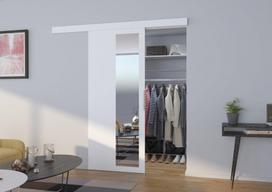 Stumdomos durys ADRK Furniture Malta 106, baltos (White)