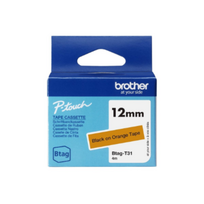 Brother BTAG-T31 | Black on Orange | Btag | BTAGT31