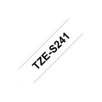 Brother | TZe-S241 Strong Adhesive Laminated Tape | Black on White | TZe | 8 m | 1.8 cm | TZES241