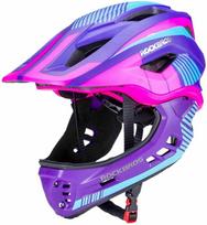 salmas dviratininko smakro - Rockbros TT-32SBPP-M vaikiškas dviračio šalmas su nuimamu smakro apsauga, M dydis - Violetinė-Rožinė (Purple-Pink) - 1 nuotrauka