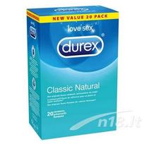 Prezervatyvai "Classic Natural" Durex, 20 vnt.