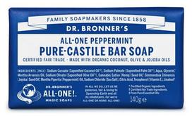 DR.BRONNER'S ekologiškas Kastilijos muilas PEPPERMINT, 140 g