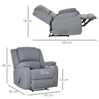 kede lovos - Fotelis HOMCOM Sofa-lova, šviesiai pilka (Light Grey) - 8 nuotrauka