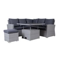 Lauko baldų komplektas SAMUEL Stalas, kampinė sofa ir pufas