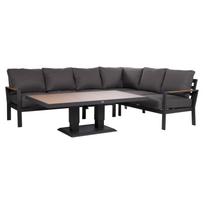 Lauko baldų komplektas RIO Kampinė sofa ir stalas Tamsiai pilka