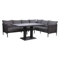 Lauko baldų komplektas BRISTOL Kampinė sofa ir stalas Pilka