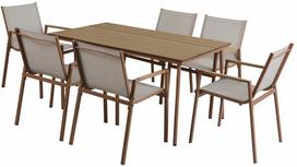 Lauko baldų komplektas Patio Marseille, rusvai gelsva sp., 6 vietų