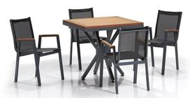 Lauko baldų komplektas Kalune Design Samara, pilka sp./ruda sp., 4 vietų