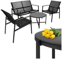 lauko baldai - Lauko baldų komplektas Gardlov, juoda sp., 4 vietų - 1 nuotrauka