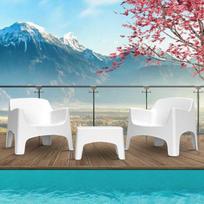 Lauko baldų komplektas Bica Ibiza Terrace, balta sp., 2 vietų