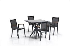 Lauko baldų komplektas Kalune Design Samara 2, juoda sp./pilka sp., 4 vietų