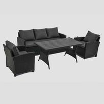 Lauko baldų komplektas Patio Micheline, juoda sp./pilka sp., 5 vietų