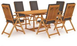 Lauko baldų komplektas VLX Garden Dining Set 3059530, pilkas/rudas, 6 vietų