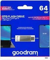 3 0 usb flash - GOODRAM 64GB ODA3 SILVER USB 3.0 | ODA3-0640S0R11 - 1 nuotrauka