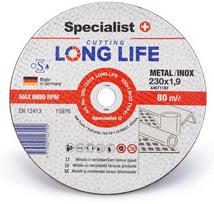 metalo pjovimo diskai 230 mm -  Abrazyvinis metalo pjovimo diskas SPECIALIST INOX (250-12319) 230 x 1,9 x 22 mm. - 1 nuotrauka