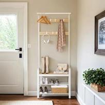 Drabužių kabykla Songmics Vasagle 183 cm, balta (White) su batų lentyna