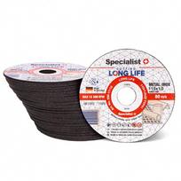 pjovimo diskas 250 mm -  Abrazyvinis metalo pjovimo diskas SPECIALIST INOX (250-11110) 115 x 1,0 x 22 mm. - 2 nuotrauka