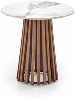 Halmar Kavos staliukas CARINA S, smėlio marmuras/riešutas (Beige Marble/Walnut)