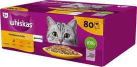 Šlapias kačių maistas WHISKAS Adult, vištiena/antiena/paukštiena/kalakutiena, 80 x 85 g