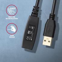 usb prailginimo - Axagon ADR-207 USB 2.0 A-M - A-F aktyvus prailginimo kabelis 7.5 m Juodas (Black) - 6 nuotrauka