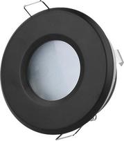 Įmontuojamas šviestuvas, MR16/GU10, apvalus, juodas, hermetinis IP44, LED LINE
