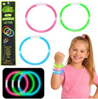 Lean Toys tamsoje šviečiančios neoninės lazdelės, fluorescencinės apyrankės 3 vnt.