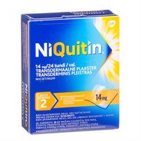 rukymas -  NIQUITIN, 14 mg/24 val., transderminis pleistras, N7  - 1 nuotrauka