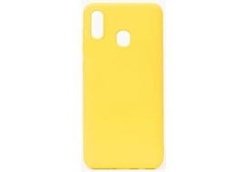 Korpuso galas, galinis dangtelis Evelatus         Samsung      A20E Soft Touch Silicone       Yellow