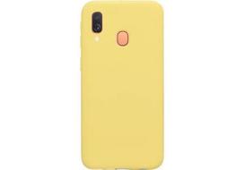 Korpuso galas, galinis dangtelis Evelatus         Samsung      A40 Soft Touch Silicone       Yellow