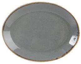 Porland Seasons Oval Plate 23.7x31cm Dark Grey