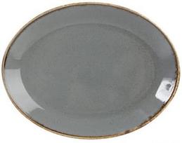 Porland Seasons Oval Plate 27.2x36cm Dark Grey