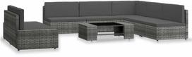 Lauko baldų komplektas VLX Leisure Furniture Set 3054602, pilkas, 6 vietų