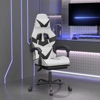 Žaidimų kėdė VLX vidaXL Racing, balta/juoda