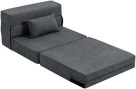 miegamasis fotelis pigu - Fotelis HOMCOM 3-in-1 miegamasis fotelis, tamsiai pilkas (Dark Grey) - 1 nuotrauka