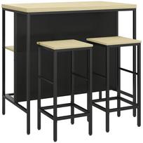 valgomojo stalai ir kedes - HOMCOM Baro stalo komplektas, ąžuolas/juodas (Oak/Black) - 1 nuotrauka