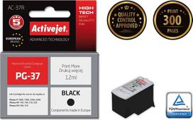 spausdintuvas canon rasalinis - Rašalinio spausdintuvo kasetė ActiveJet AC-37 Cartridge 12ml Black - 2 nuotrauka