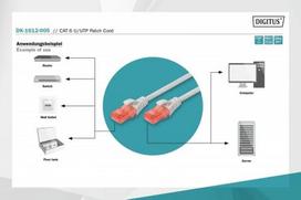 pvc tinklai - Digitus Premium CAT 6 UTP Patch Cable Grey 0.5m - 4 nuotrauka