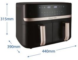 russell hobbs gruzdintuve - Russell Hobbs SatisFry Dual Basket 27680-56 Juodas (Black) - 3 nuotrauka