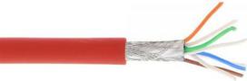 InLine Kabelis instalacyjny S/FTP, PiMF, Cat.6A, halogen free, 500MHz, raudona 100m (76899R)