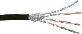 InLine Patchcord sieciowy S/FTP, PiMF, Cat.6, juoda, AWG27, PVC, CU, 100m (76499S)