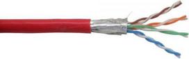 InLine Patchcord sieciowy SF/UTP, Cat.5e, AWG26, CCA, PVC, raudona, 100m (72099R)
