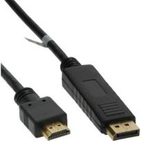 InLine 17181 DisplayPort zu HDMI Konverter Kabelis DisplayPort-Stecker auf HDMI A-Stecker vergoldet juodas 1m